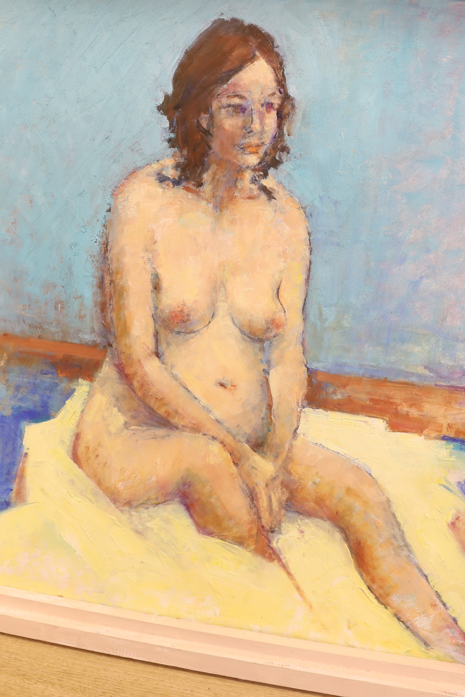 Terry Perry, four oil on board, Nude studies, signed, largest 70 x 55cm